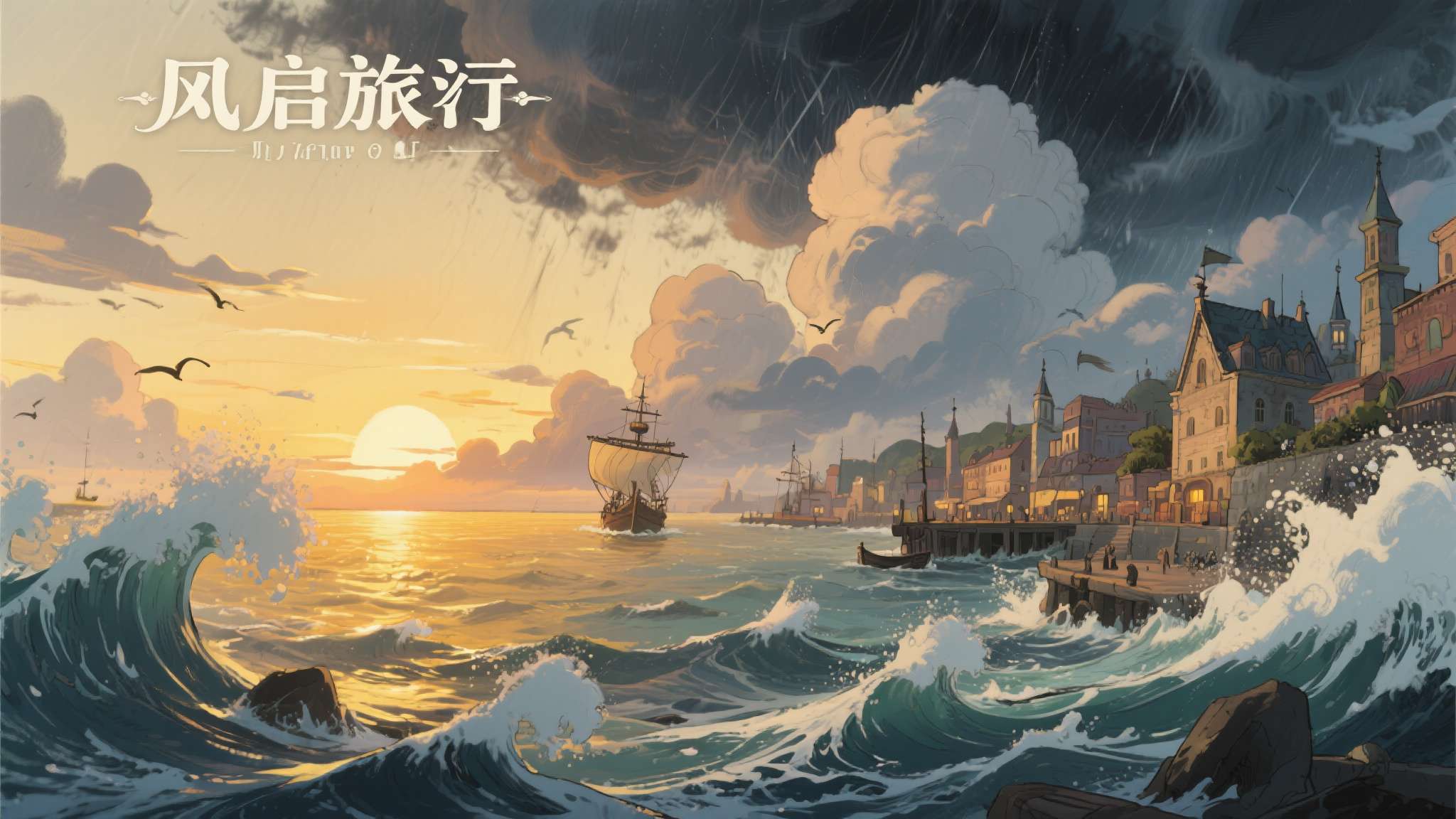 海盗游戏《风启之旅》Steam特别好评!好评率高达88% 《风启之旅》在视觉呈现上采用了手绘风格的美术设计,海浪、云层和港口城市都充满了艺